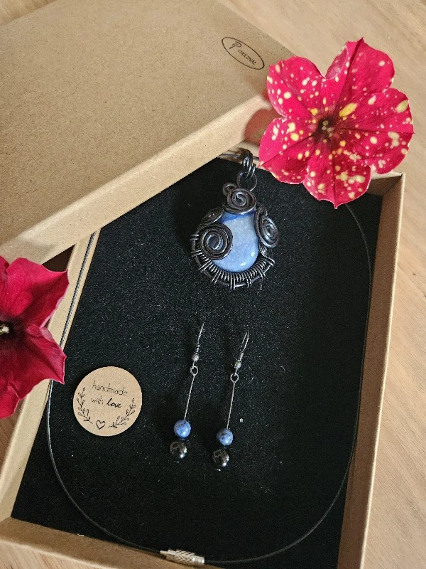 Souprava s kamenem modrý křemen 