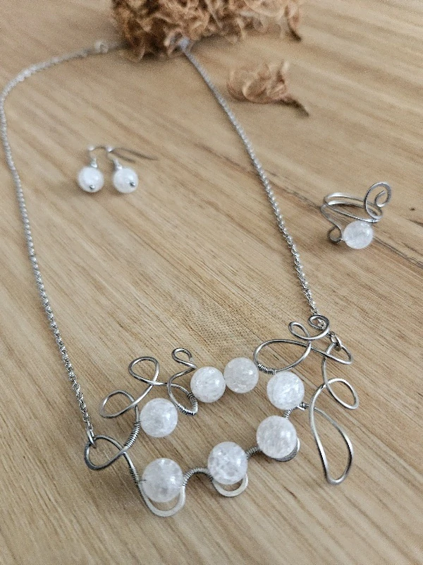 Souprava s kamenem křišťál 