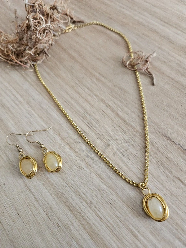 Souprava šperků s kamenem citrín 