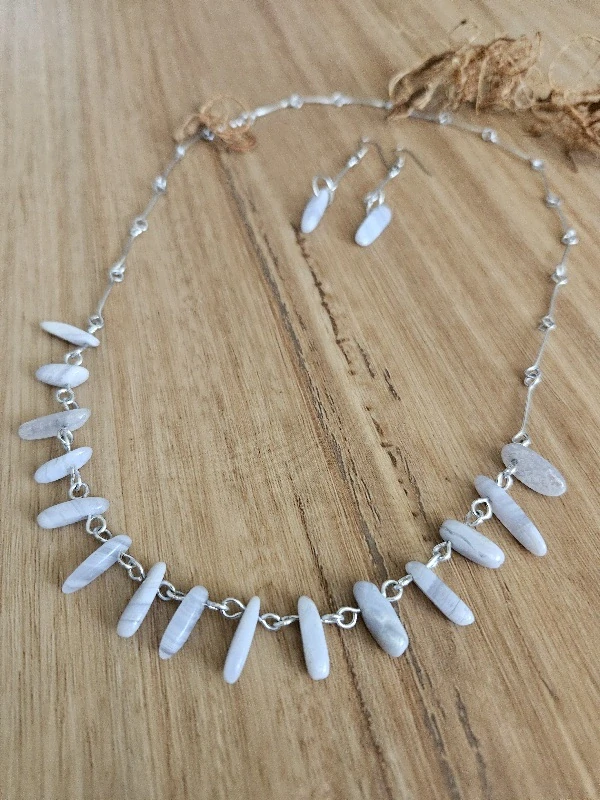 Souprava šperků s kamenem chalcedon 