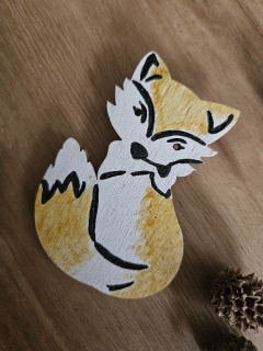 Brož, dřevěná, malovaná