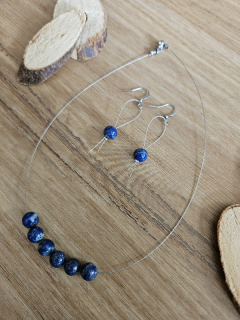 Šperky soupravy,  ch.ocel, lapis lazuli 