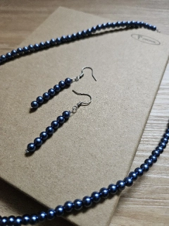 Souprava bižuterie modré korále 