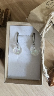 Náušnice z pryskyřice, třpytky 